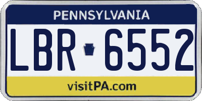 PA license plate LBR6552