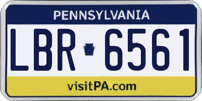 PA license plate LBR6561