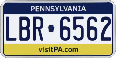 PA license plate LBR6562