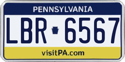 PA license plate LBR6567