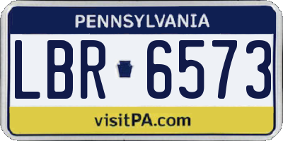 PA license plate LBR6573