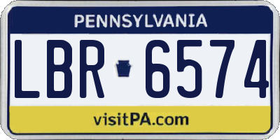 PA license plate LBR6574