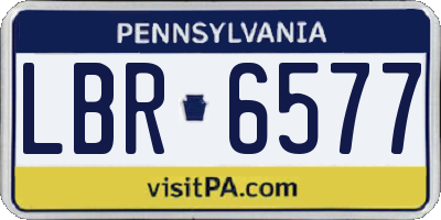 PA license plate LBR6577