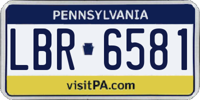 PA license plate LBR6581