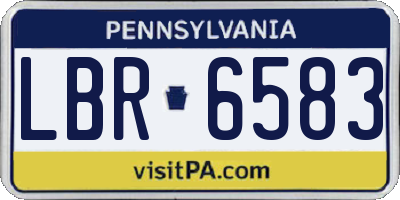 PA license plate LBR6583
