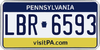 PA license plate LBR6593