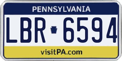 PA license plate LBR6594
