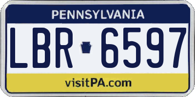 PA license plate LBR6597