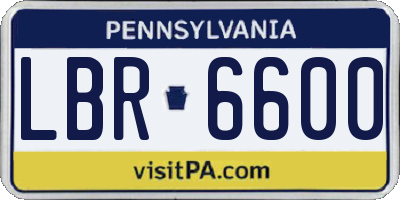 PA license plate LBR6600