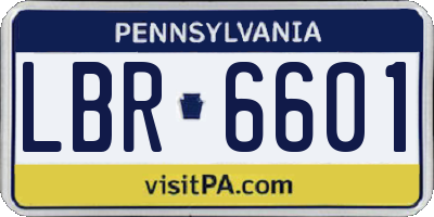 PA license plate LBR6601