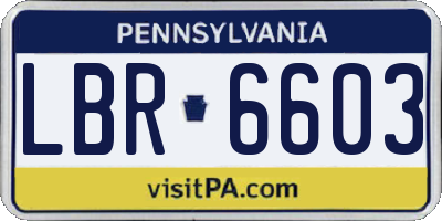 PA license plate LBR6603