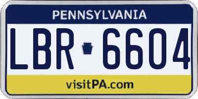 PA license plate LBR6604