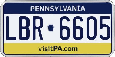 PA license plate LBR6605