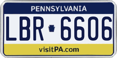 PA license plate LBR6606