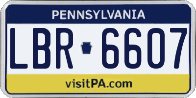 PA license plate LBR6607