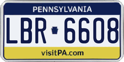 PA license plate LBR6608