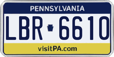 PA license plate LBR6610