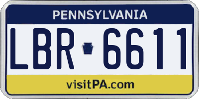 PA license plate LBR6611