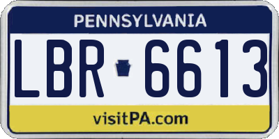 PA license plate LBR6613