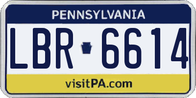 PA license plate LBR6614