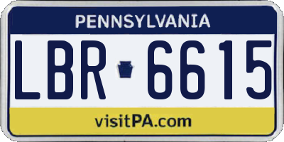 PA license plate LBR6615