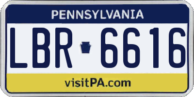 PA license plate LBR6616
