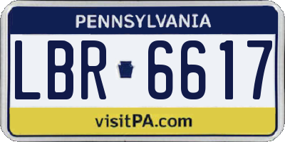 PA license plate LBR6617
