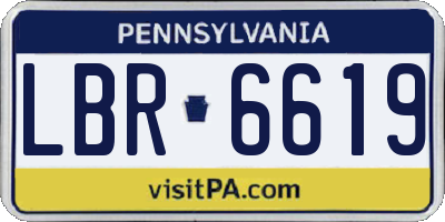 PA license plate LBR6619