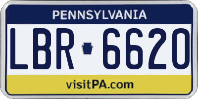 PA license plate LBR6620