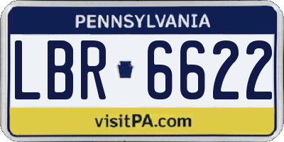 PA license plate LBR6622