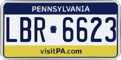 PA license plate LBR6623