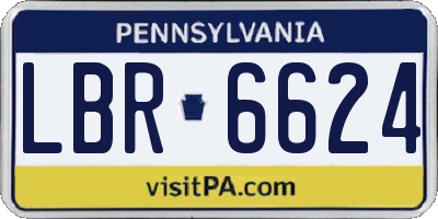 PA license plate LBR6624