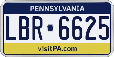 PA license plate LBR6625