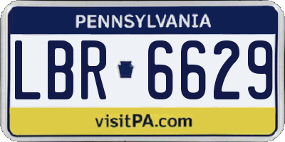 PA license plate LBR6629