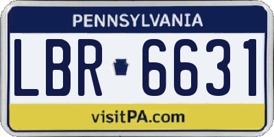 PA license plate LBR6631
