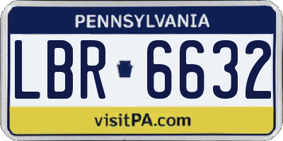 PA license plate LBR6632