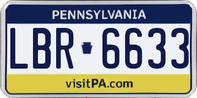 PA license plate LBR6633