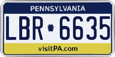PA license plate LBR6635