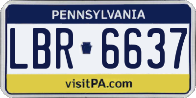 PA license plate LBR6637
