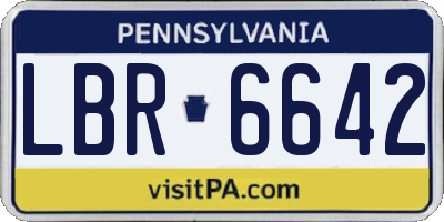 PA license plate LBR6642