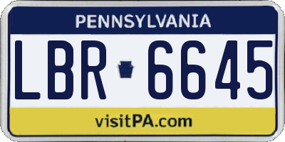 PA license plate LBR6645
