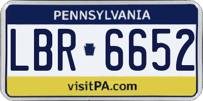 PA license plate LBR6652
