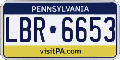PA license plate LBR6653