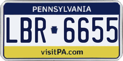 PA license plate LBR6655