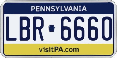 PA license plate LBR6660