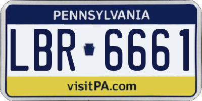 PA license plate LBR6661