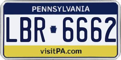 PA license plate LBR6662