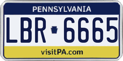 PA license plate LBR6665
