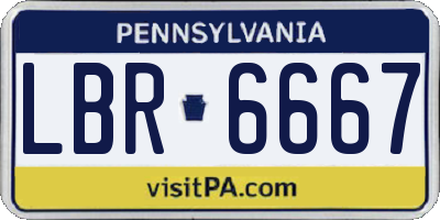 PA license plate LBR6667