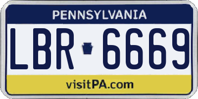 PA license plate LBR6669